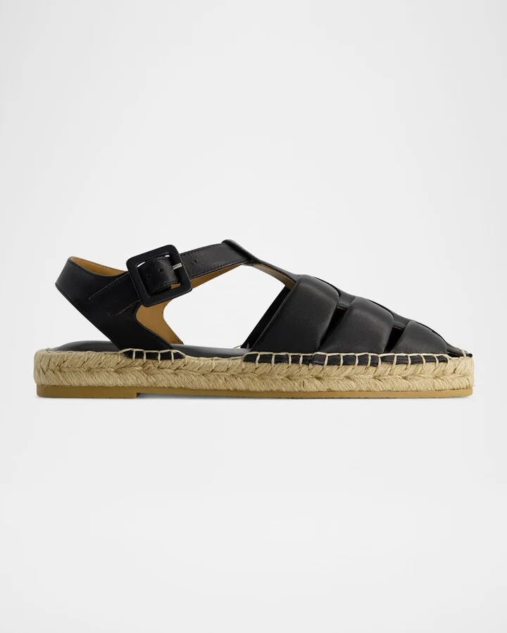 Monri Leather Fisherman Espadrilles