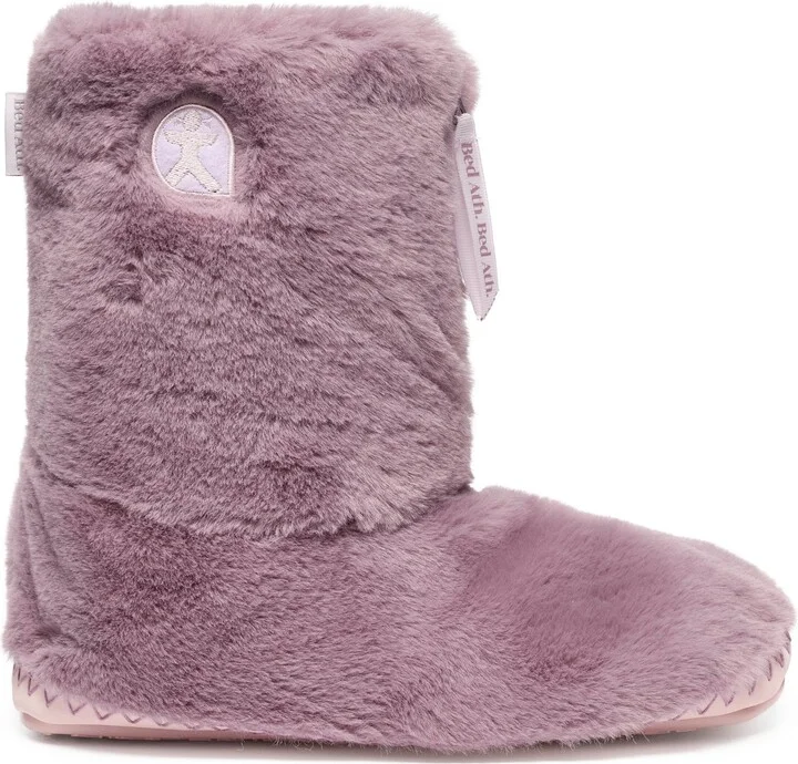 Monroe - Faux Fur Slipper Boot - Aquarelle / Dusky Pink - Image 5