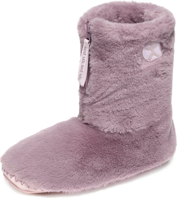 Monroe - Faux Fur Slipper Boot - Aquarelle / Dusky Pink - Image 6