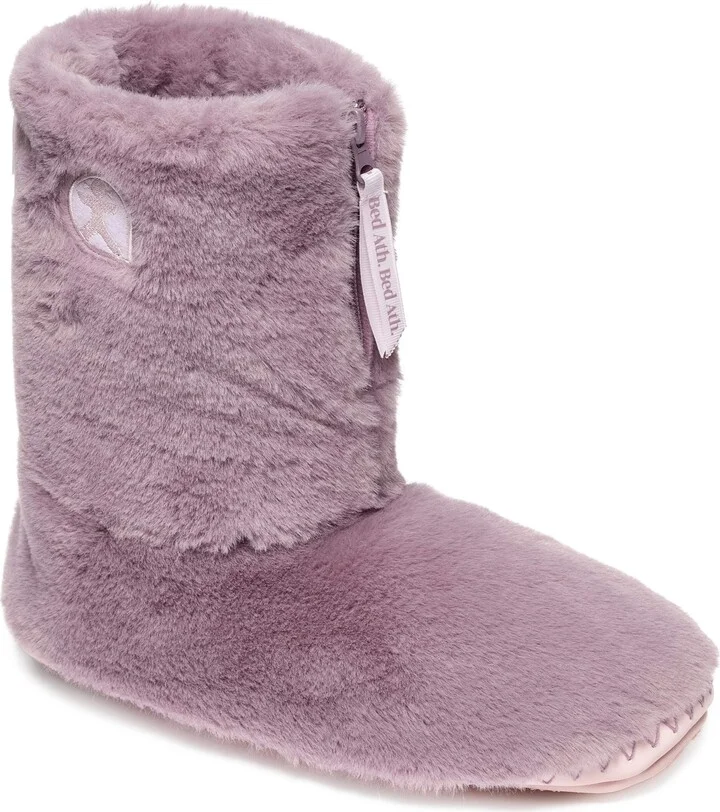 Monroe - Faux Fur Slipper Boot - Aquarelle / Dusky Pink
