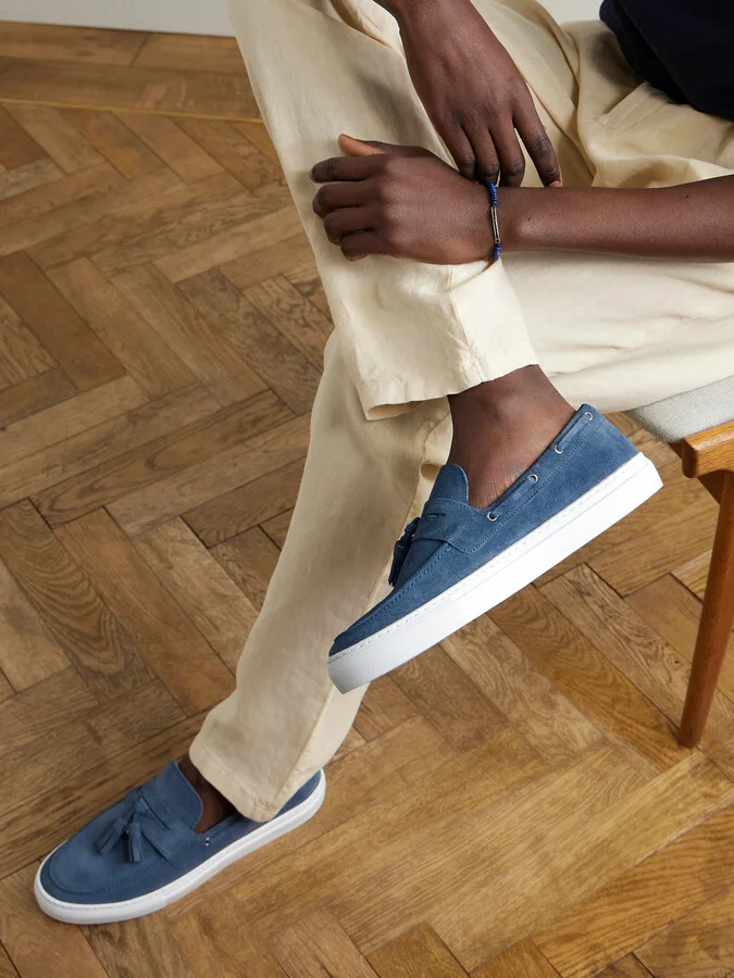 Monta Tasselled Suede Boat Shoes - Image 2