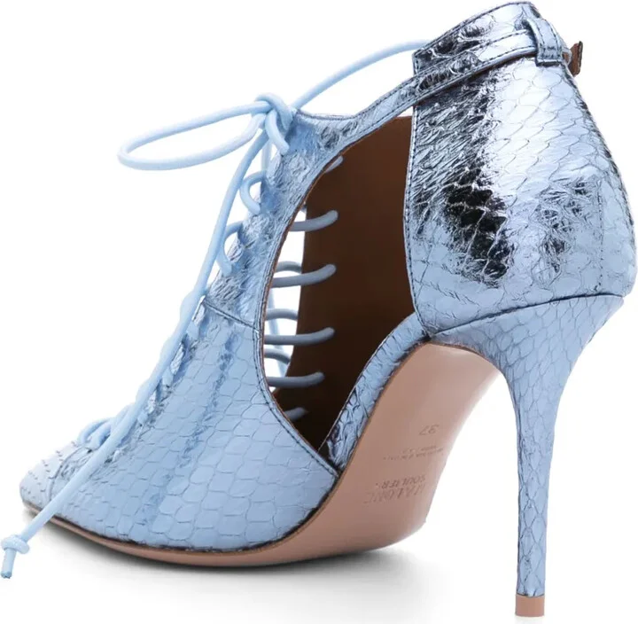 Montana 85mm lace-up metallic pumps - Image 3