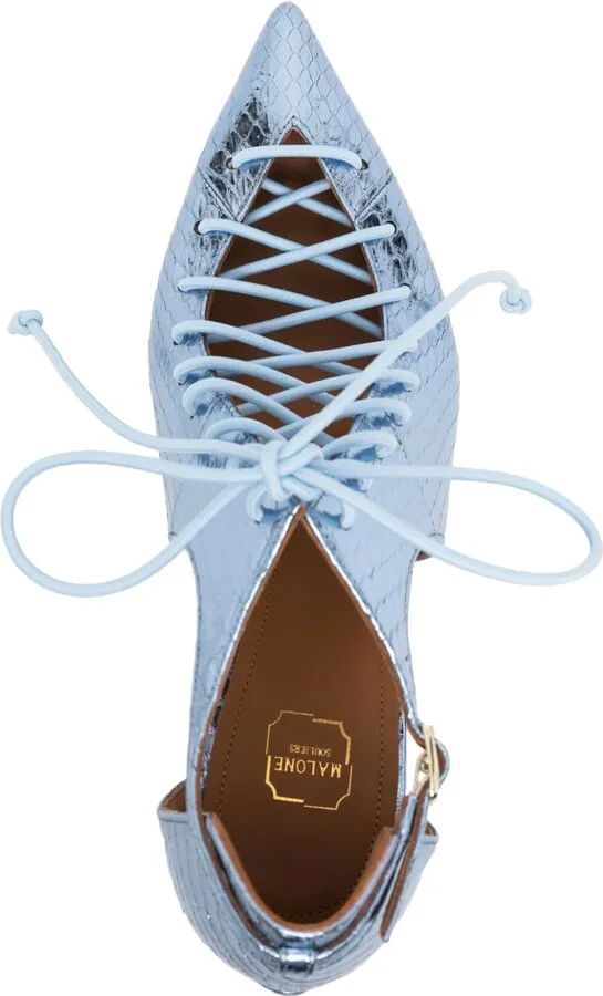 Montana 85mm lace-up metallic pumps - Image 4