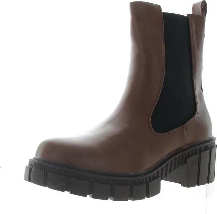 Montana Lug Womens Stretch Leather Mid-Calf Boots