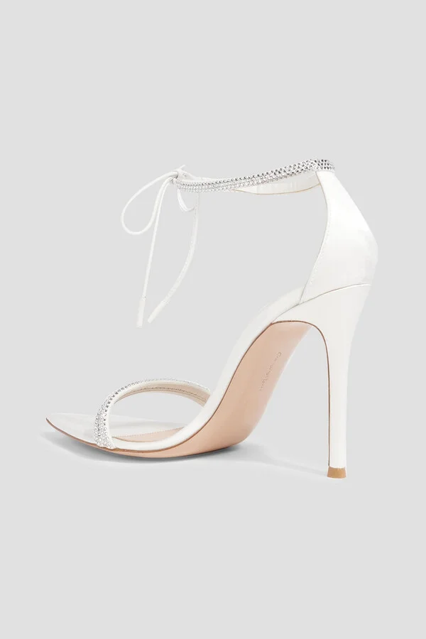 Montecarlo crystal-embellished suede and satin sandals - Image 3