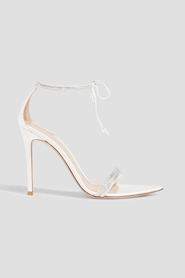 Montecarlo crystal-embellished suede and satin sandals