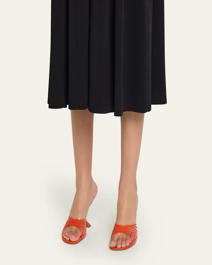 Mookie Suede PVC Comma-Heel Mules - Image 6