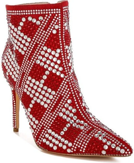 Moolah Embossed Stiletto Heel Ankle Boots Women - Image 2
