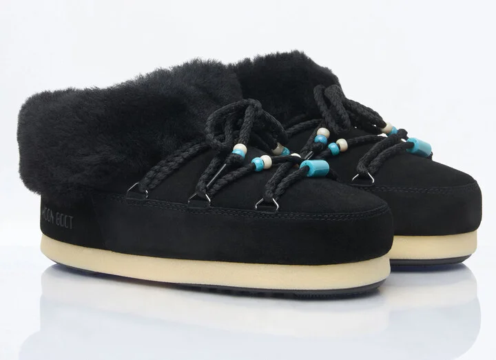 Moon Boot Beads Suede Mules - Woman Boots Black Eu 37 - 38 - Image 3