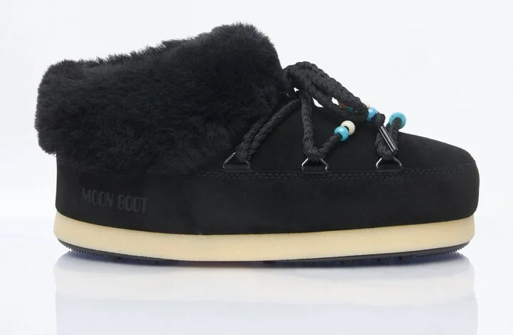 Moon Boot Beads Suede Mules - Woman Boots Black Eu 37 - 38