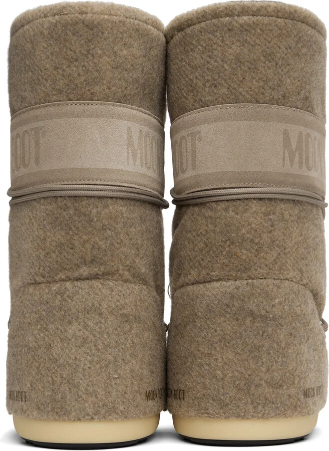 Moon Boot Beige Icon Felt Tall Boots - Image 2