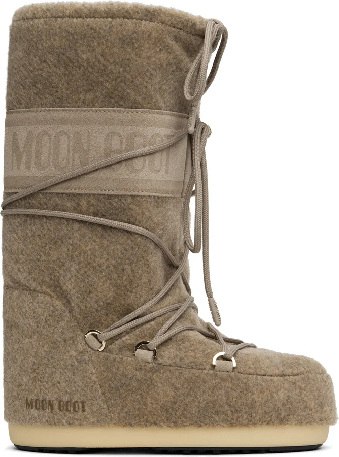 Moon Boot Beige Icon Felt Tall Boots