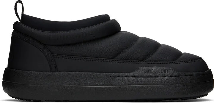 Moon Boot Black Park Soft Nylon Loafers