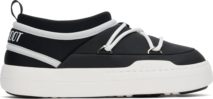 Moon Boot Black & White Park Icon Loafers