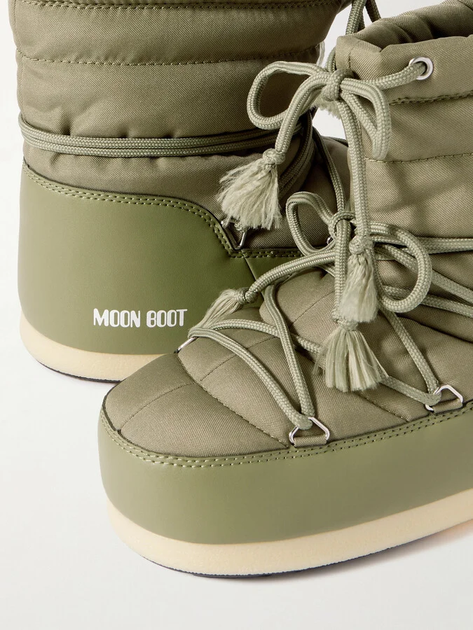 Moon Boot - Evx Light Shell And Faux Leather Snow Boots - Green - Image 4