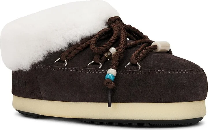 MOON BOOT Evx Mule Suede Bead in Chocolate - Image 2
