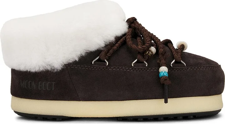 MOON BOOT Evx Mule Suede Bead in Chocolate