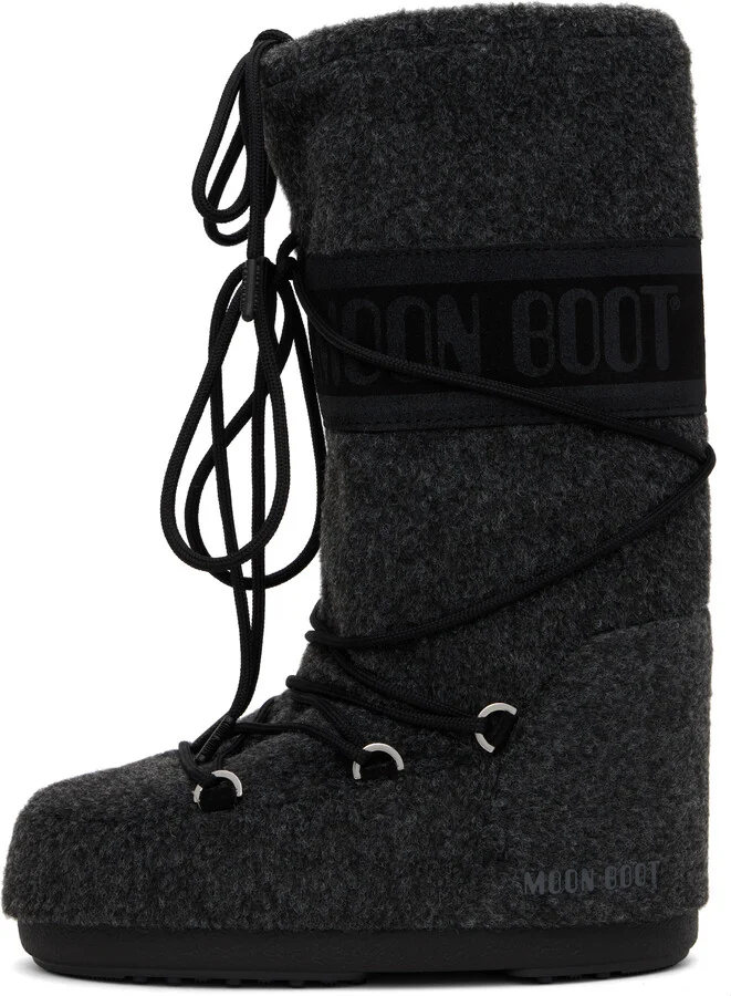 Moon Boot Gray Icon Felt Boots - Image 3
