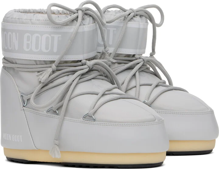 Moon Boot Gray Icon Low Nylon Boots - Image 4