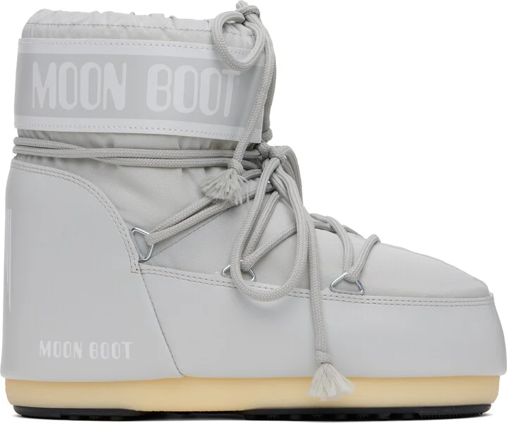 Moon Boot Gray Icon Low Nylon Boots