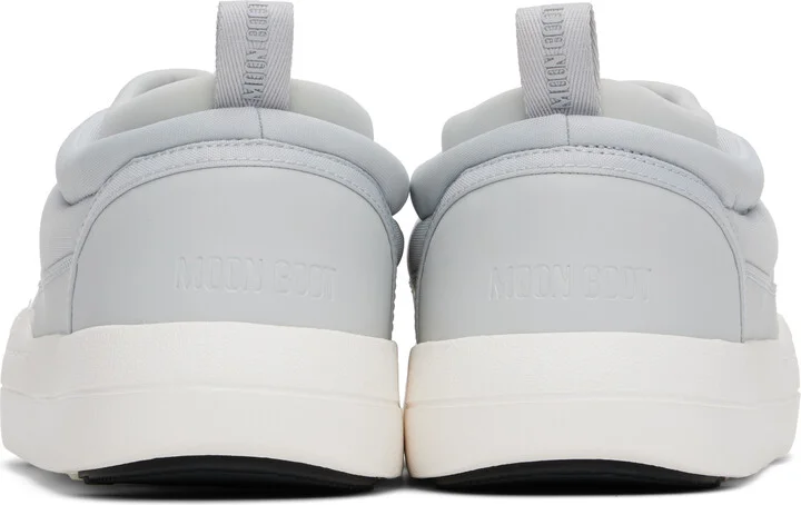 Moon Boot Gray & White Park Soft Nylon Loafers - Image 2