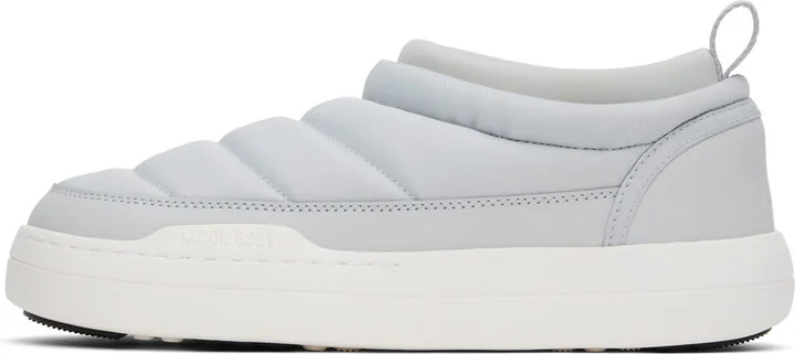 Moon Boot Gray & White Park Soft Nylon Loafers - Image 3