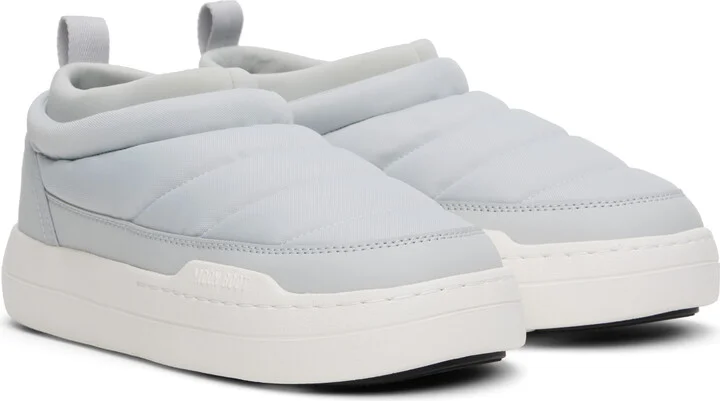 Moon Boot Gray & White Park Soft Nylon Loafers - Image 4