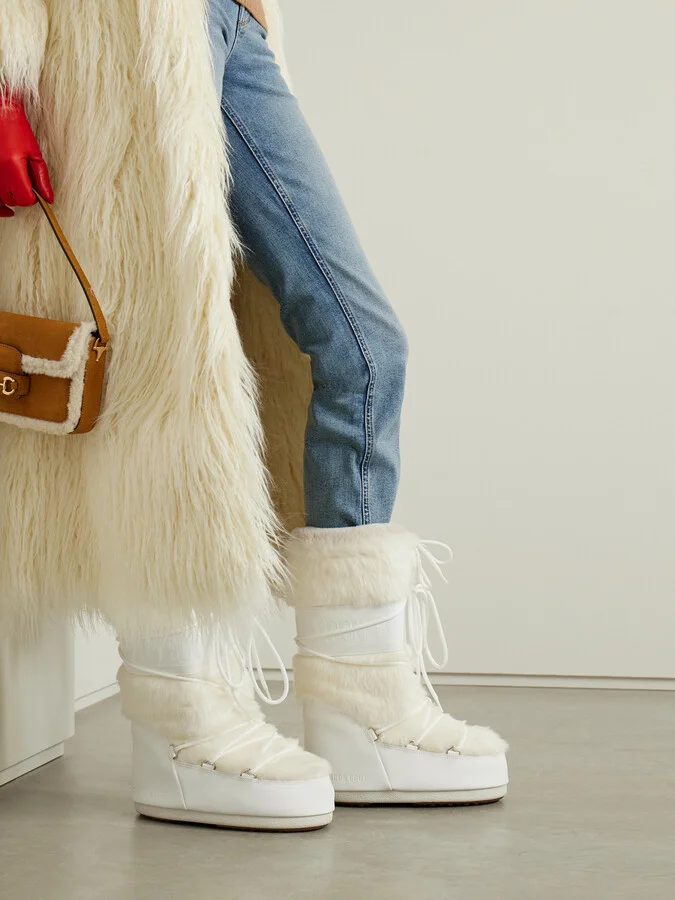 Moon Boot - Icon Faux Fur And Faux Leather Snow Boots - White - Image 2