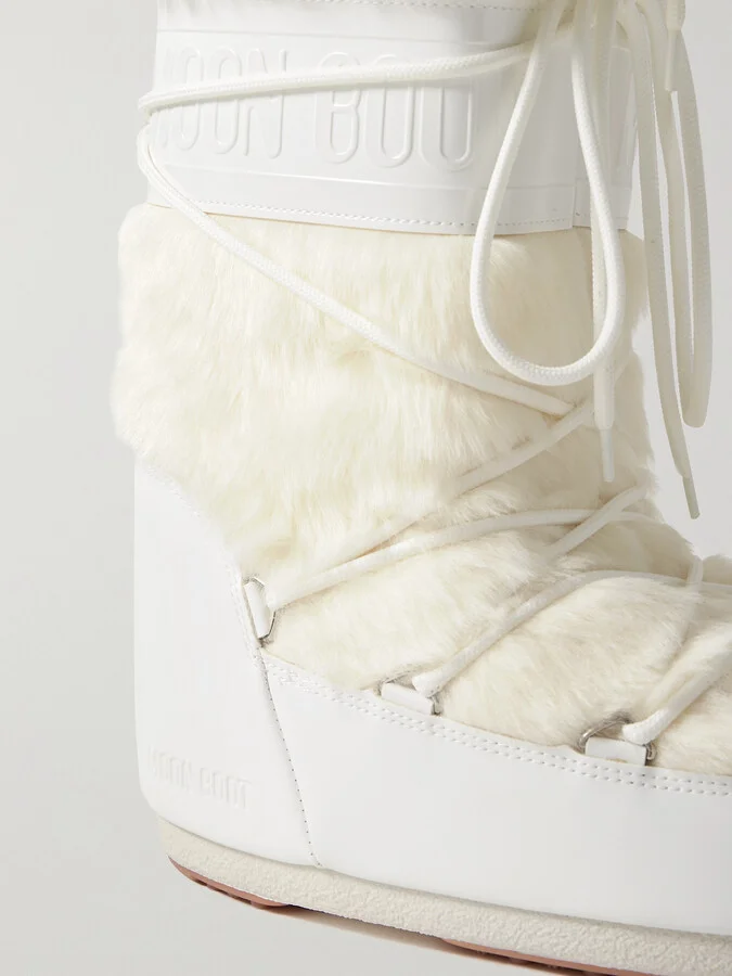 Moon Boot - Icon Faux Fur And Faux Leather Snow Boots - White - Image 4