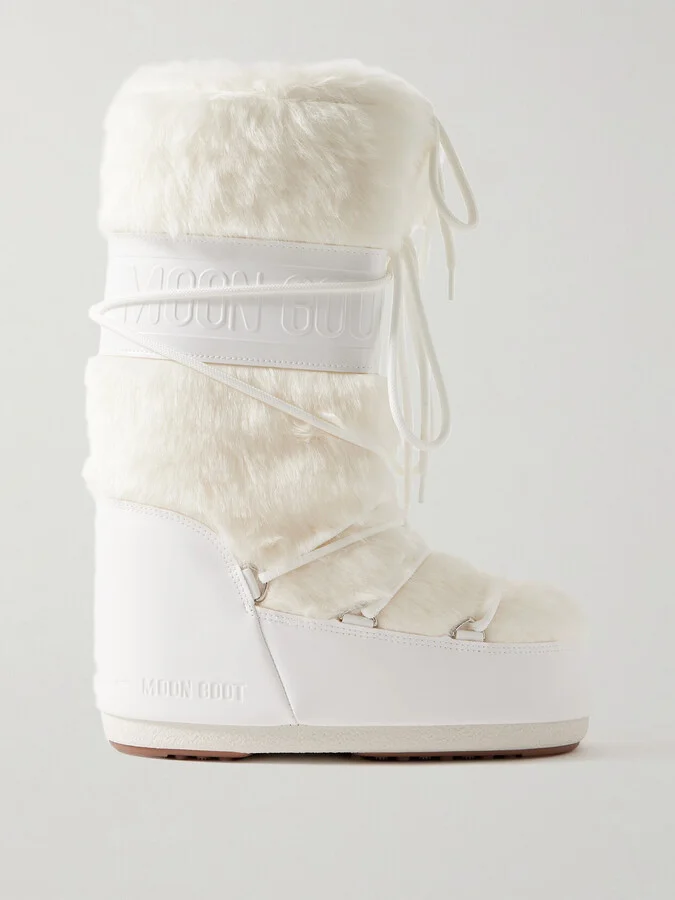 Moon Boot - Icon Faux Fur And Faux Leather Snow Boots - White