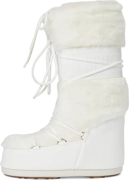 MOON BOOT Icon Faux Fur Boots Optical White : EU 39-41 (US Men's 7-8.5 - Women's 8-9.5) Medium, Synthetic - Image 6
