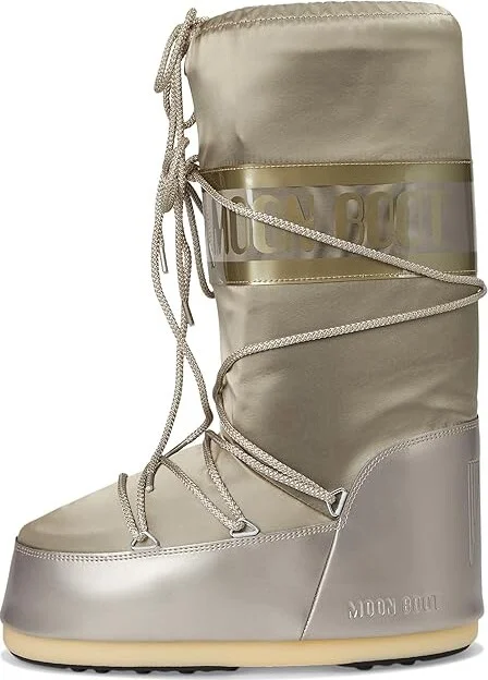 MOON BOOT Icon Glance Boots Platinum : EU 39-41 (US Men's 7-8.5 - Women's 8-9.5) Medium, Nylon - Image 6