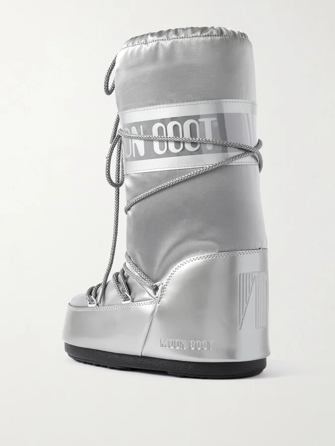 Moon Boot - Icon Glance Metallic Shell And Pvc Snow Boots - Silver - Image 3