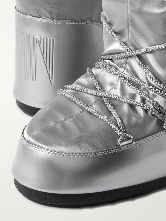Moon Boot - Icon Glance Metallic Shell And Pvc Snow Boots - Silver - Image 4