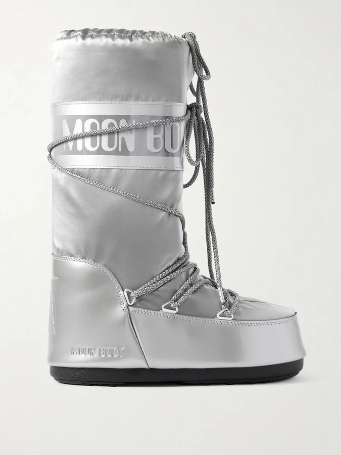 Moon Boot - Icon Glance Metallic Shell And Pvc Snow Boots - Silver
