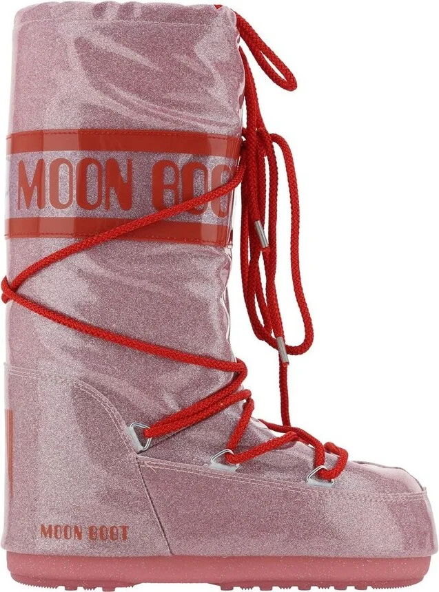 Moon Boot Icon Glitter Lace-Up Boots