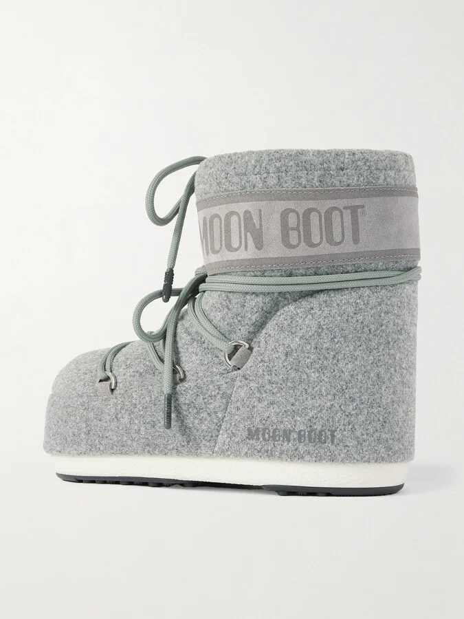 Moon Boot - Icon Low Felt And Suede Snow Boots - Gray - Image 3