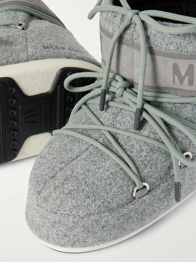 Moon Boot - Icon Low Felt And Suede Snow Boots - Gray - Image 4