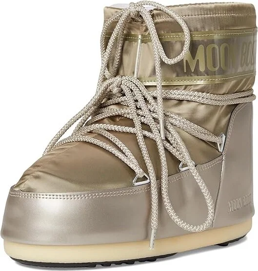 MOON BOOT Icon Low Glance Boots Platinum : EU 39-41 (US Men's 7-8.5 - Women's 8-9.5) Medium, Synthetic - Image 5