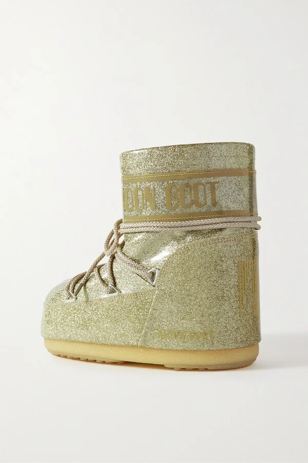 Moon Boot - Icon Low Glitter Coated-shell Snow Boots - Gold - Image 3