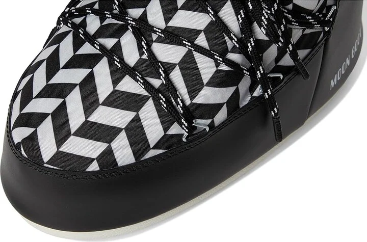 MOON BOOT Icon Low Optical Boots Black/White : EU 39-41 (US Men's 7-8.5 - Women's 8-9.5) Medium, Polyester - Image 2