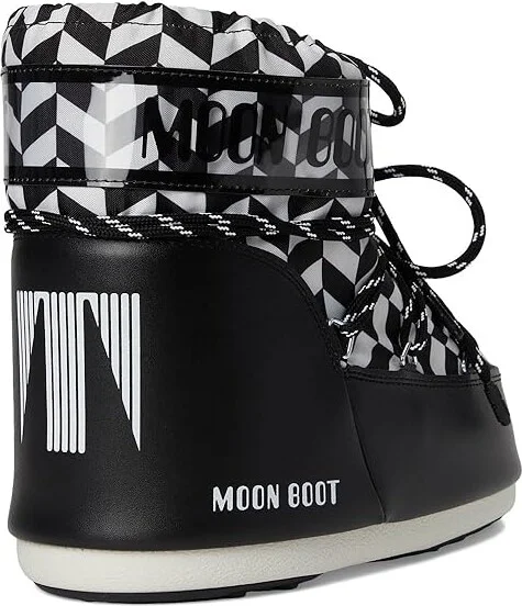MOON BOOT Icon Low Optical Boots Black/White : EU 39-41 (US Men's 7-8.5 - Women's 8-9.5) Medium, Polyester - Image 4