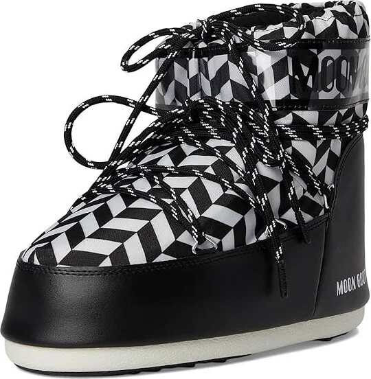 MOON BOOT Icon Low Optical Boots Black/White : EU 39-41 (US Men's 7-8.5 - Women's 8-9.5) Medium, Polyester - Image 5