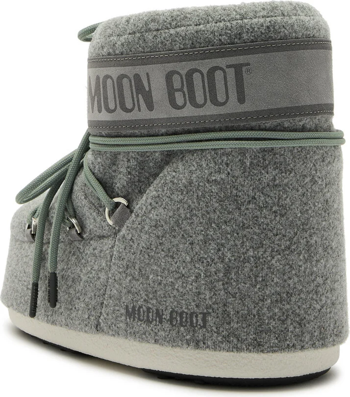 Moon Boot Icon Low Padded Felt Snow Boots Grey UK6 - Image 2