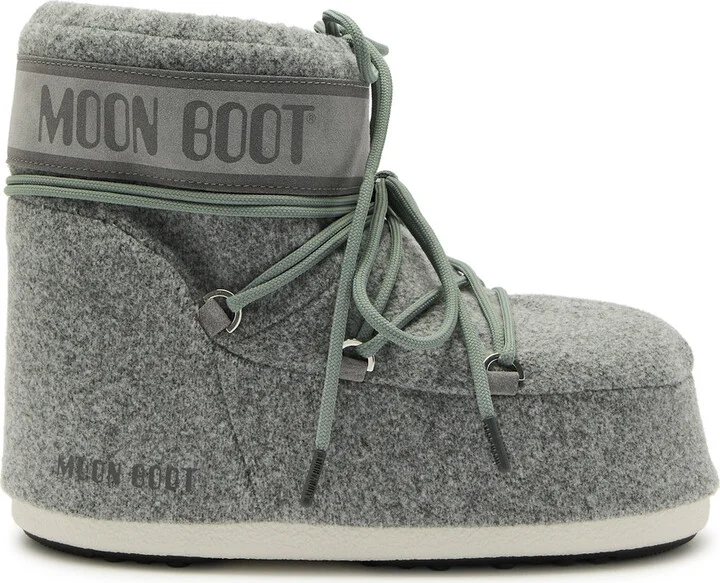 Moon Boot Icon Low Padded Felt Snow Boots Grey UK6