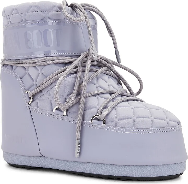 MOON BOOT Icon Low Quilt Boot in Grey - Image 2