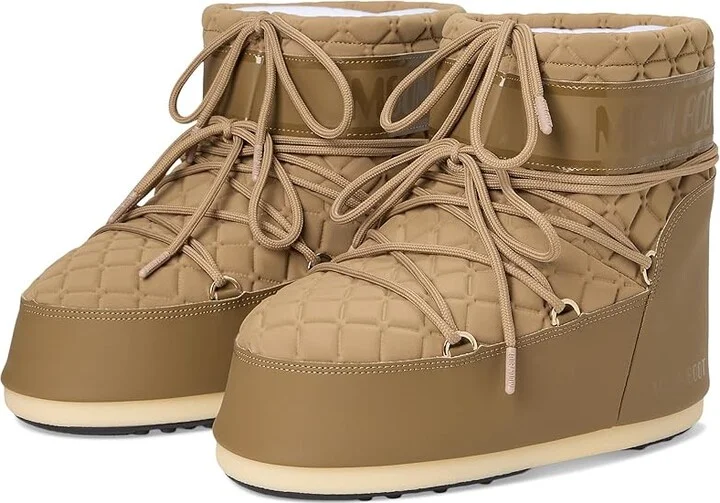 MOON BOOT Icon Low Quilt Boots Caramel : EU 39-41 (US Men's 7-8.5 - Women's 8-9.5) Medium, Synthetic
