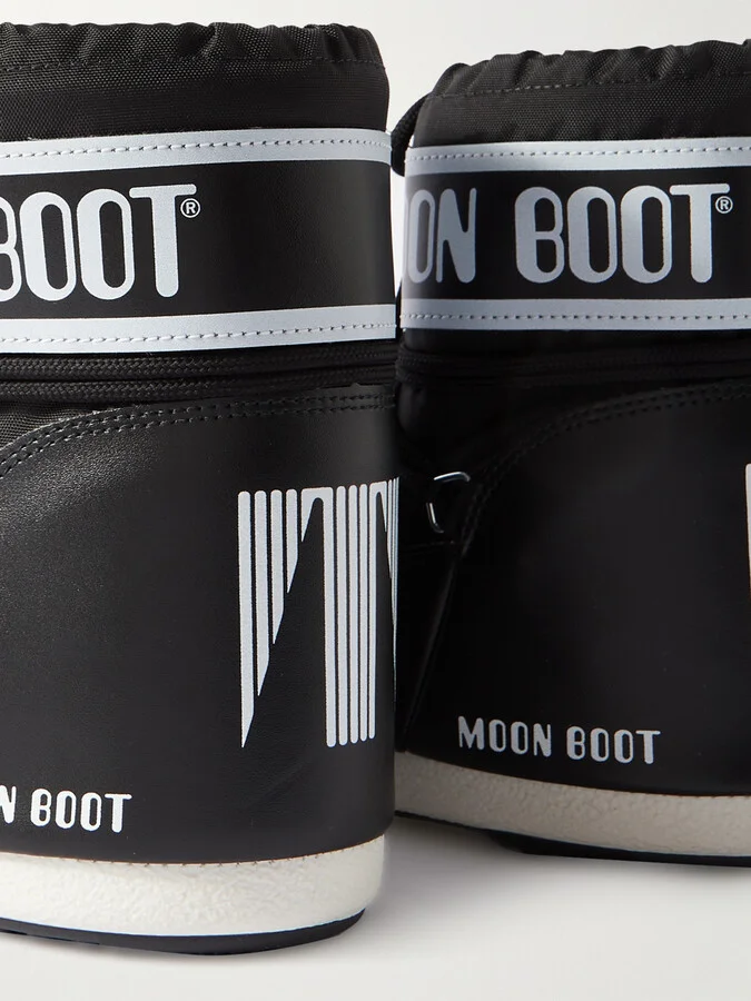 Moon Boot - Icon Low Shell And Faux Leather Snow Boots - Black - Image 4
