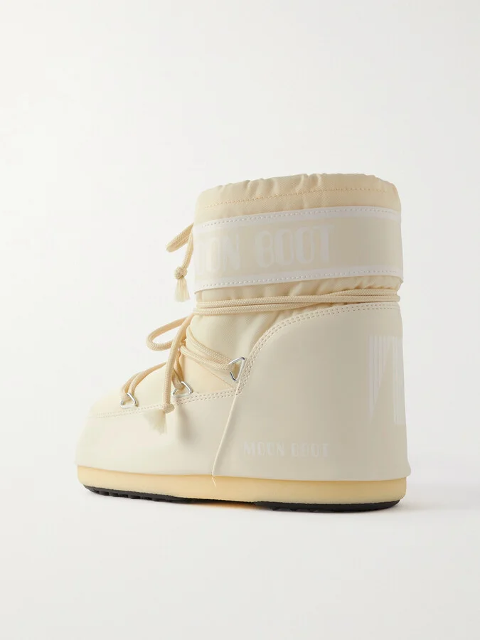 Moon Boot - Icon Low Shell And Faux Leather Snow Boots - Cream - Image 3
