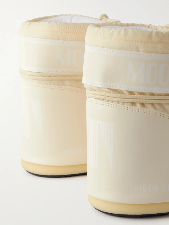 Moon Boot - Icon Low Shell And Faux Leather Snow Boots - Cream - Image 4